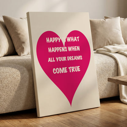 Heart Full of Dreams, pink, beige, white minimalist wall art displayed in a styled interior, gallery view 7