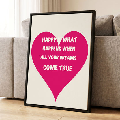 Heart Full of Dreams, pink, beige, white minimalist wall art displayed in a styled interior, gallery view 8