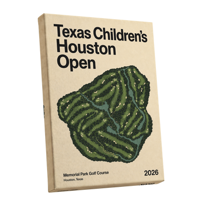 Houston Fairway Atlas, green, beige, black nature wall art shown as a stretched canvas wall art