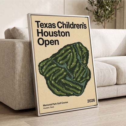 Houston Fairway Atlas, green, beige, black nature wall art displayed in a styled interior, gallery view 2