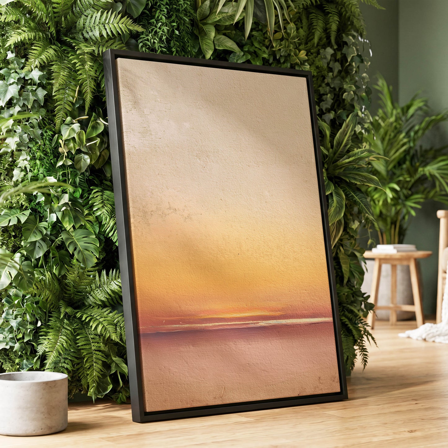 Hushed Horizon – wall art displayed in a styled interior, gallery view 1