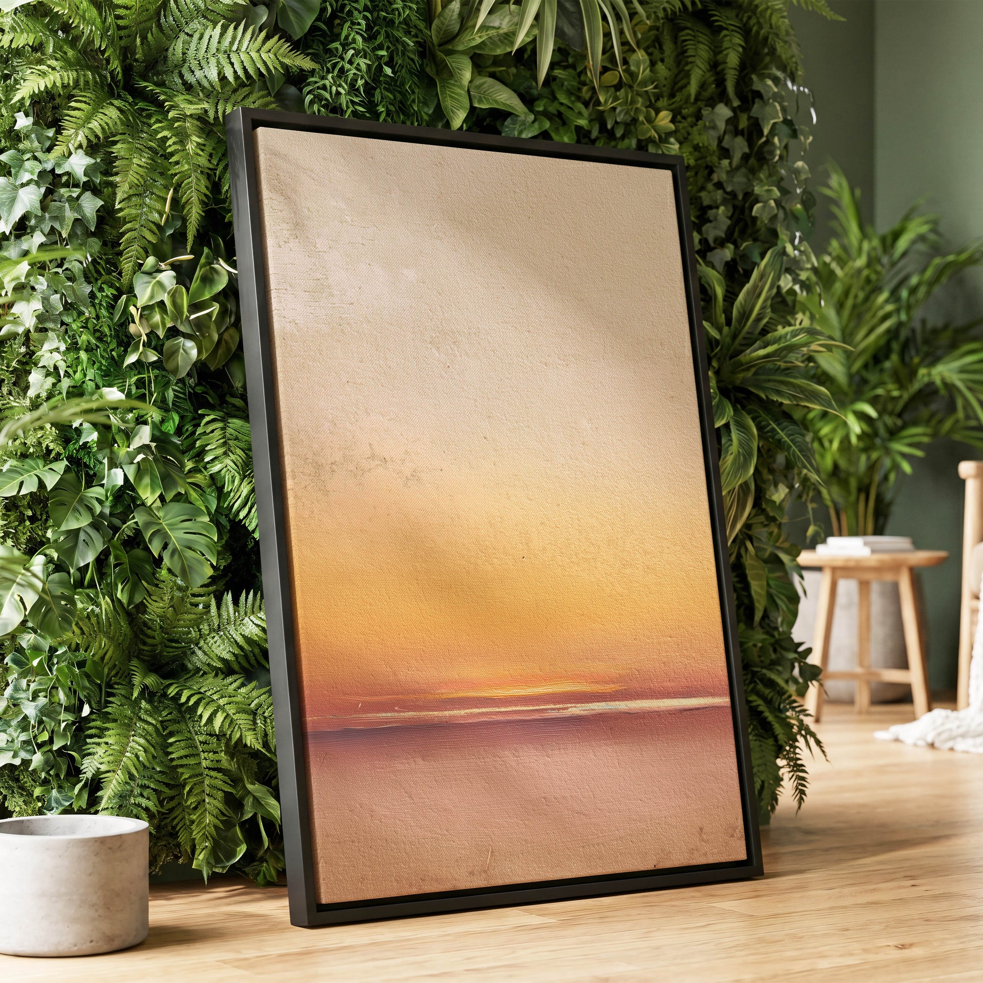 Hushed Horizon – wall art displayed in a styled interior, gallery view 1