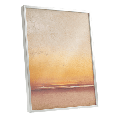 Hushed Horizon – silver framed poster option