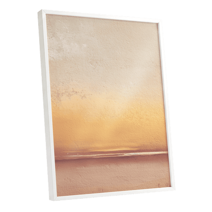 Hushed Horizon – white framed poster option