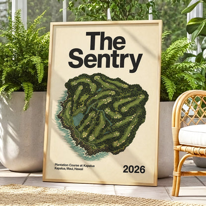 Island Fairways, green, beige, black nature wall art displayed in a styled interior, gallery view 1