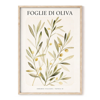 Italian Olive Study, green, beige, gold nature wall art, front artwork view