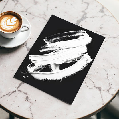 Ivory Ascending, black, white, gray abstract wall art displayed in a styled interior, gallery view 3