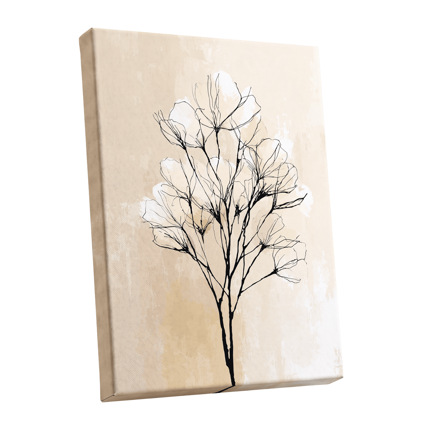 Ivory Bloom Silhouette – stretched canvas option