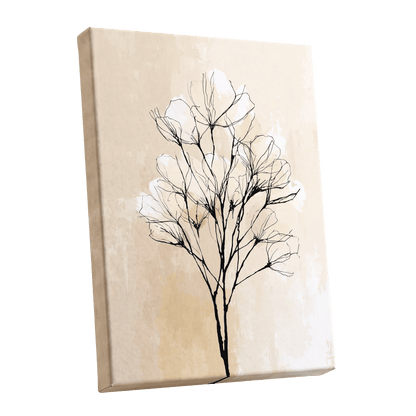 Ivory Bloom Silhouette – stretched canvas option