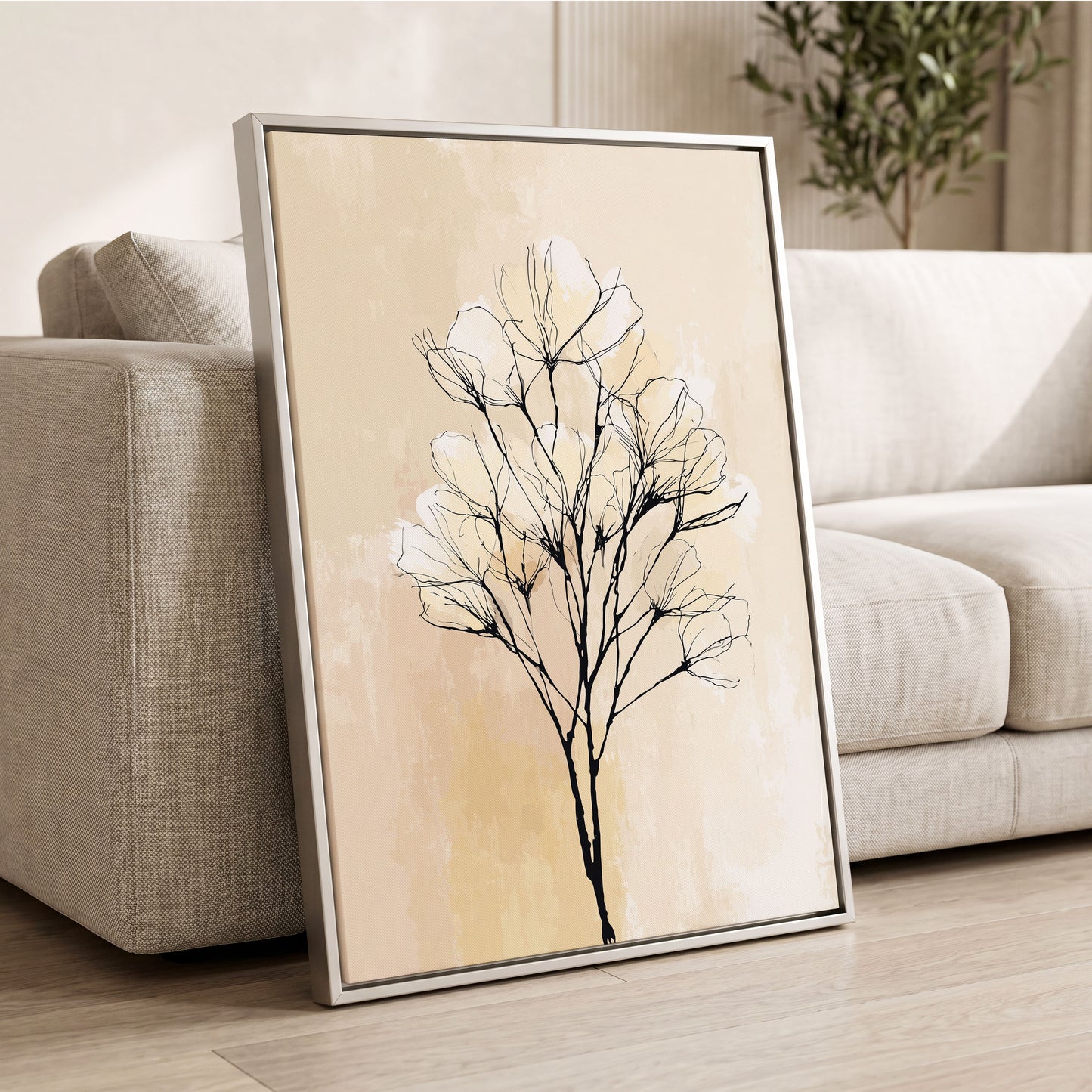 Ivory Bloom Silhouette – wall art displayed in a styled interior, gallery view 2