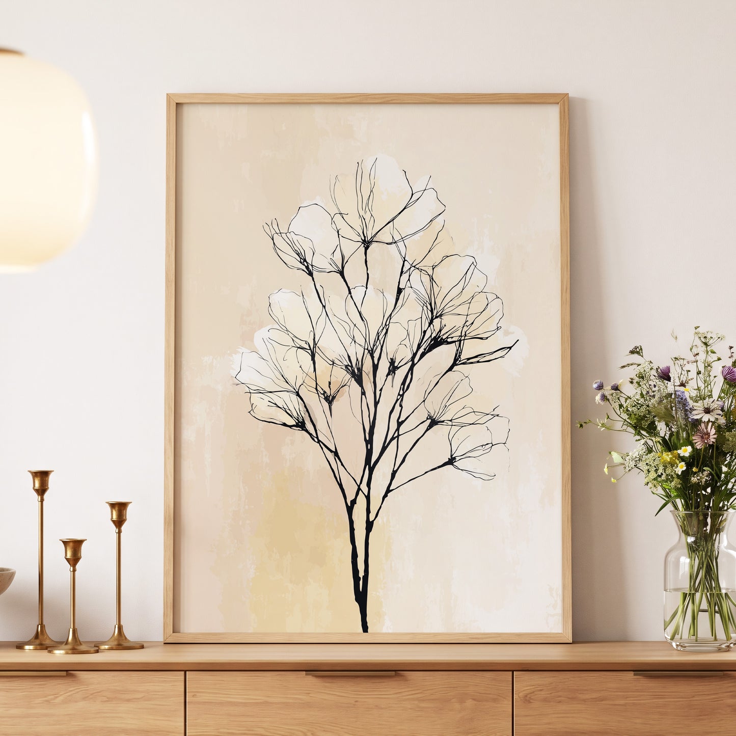 Ivory Bloom Silhouette – wall art displayed in a styled interior, gallery view 5