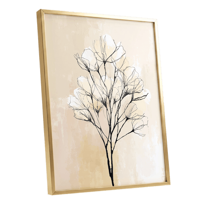 Ivory Bloom Silhouette – gold framed poster option