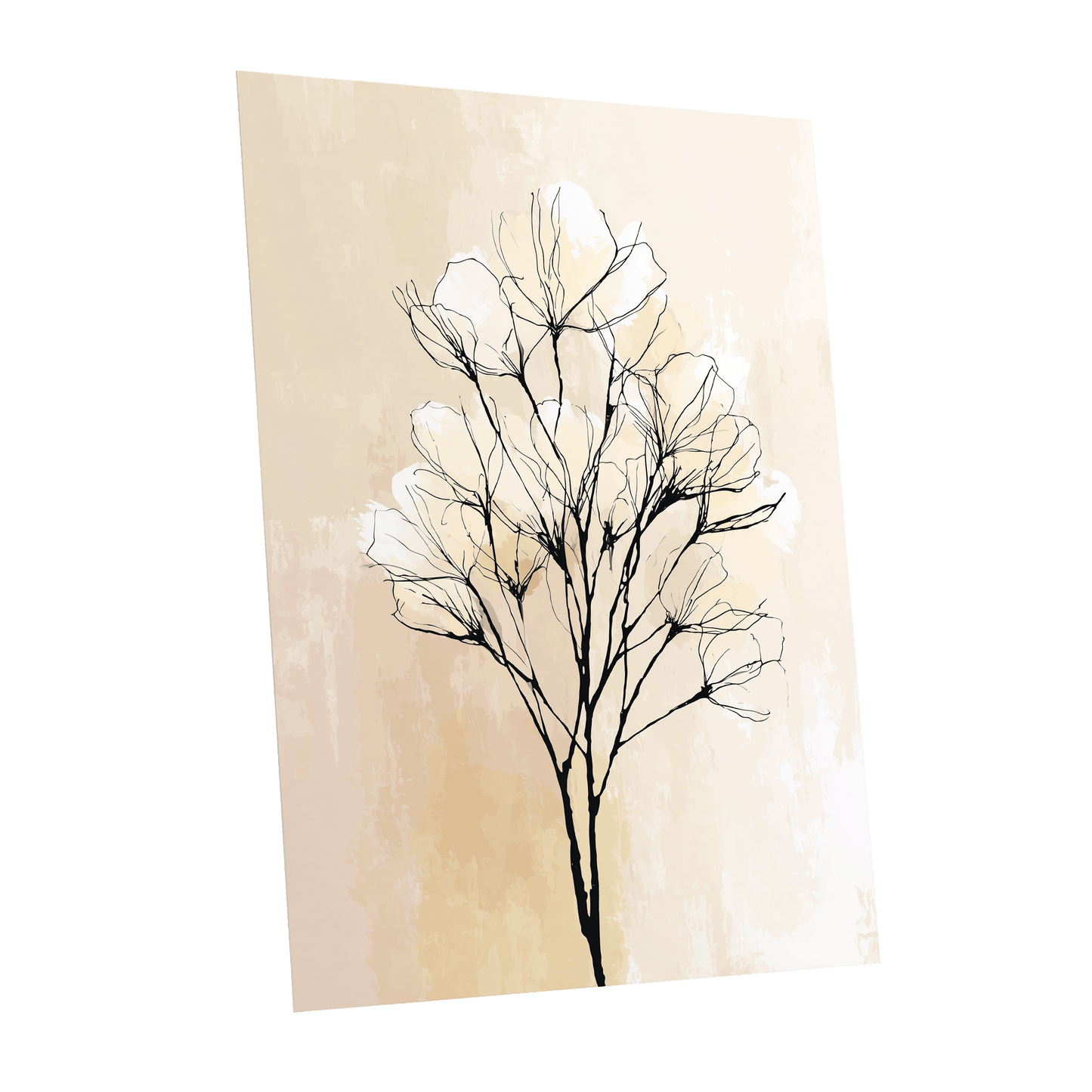 Ivory Bloom Silhouette – unframed poster option