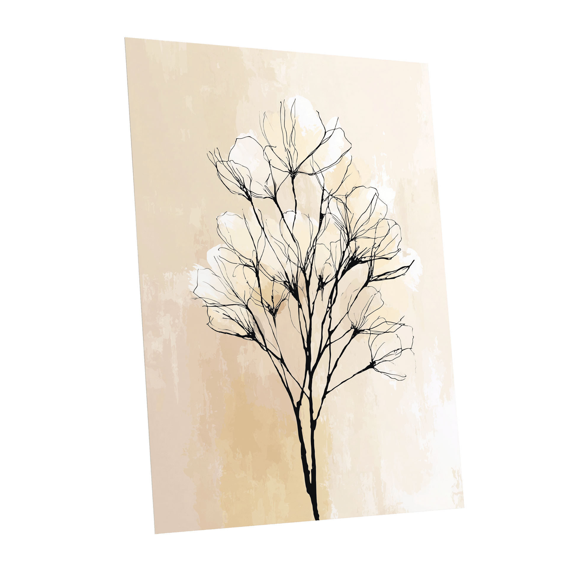 Ivory Bloom Silhouette – unframed poster option