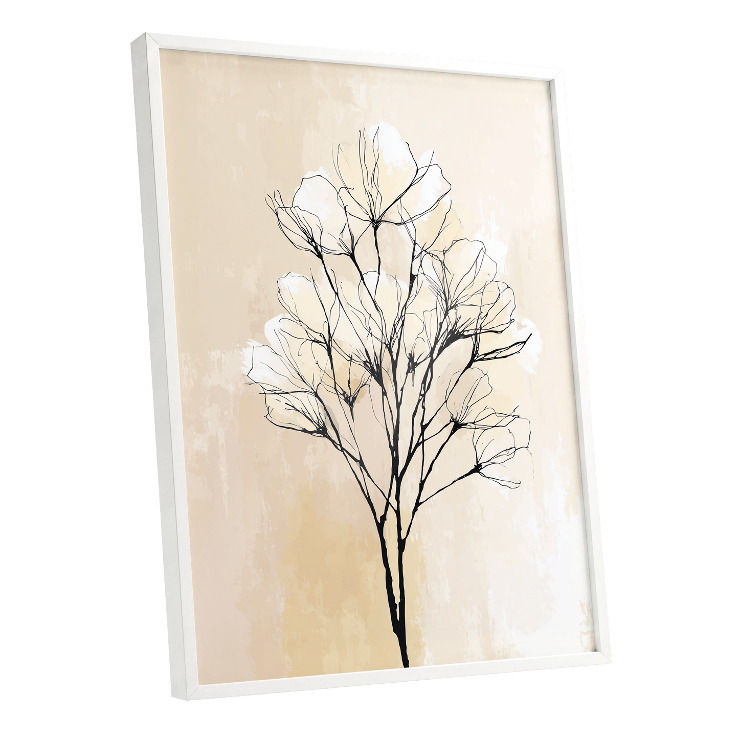 Ivory Bloom Silhouette – white framed poster option