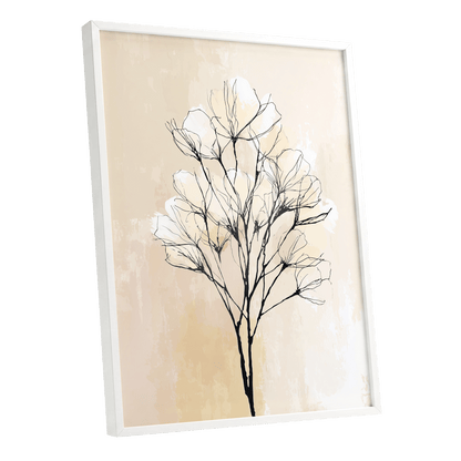 Ivory Bloom Silhouette – white framed poster option