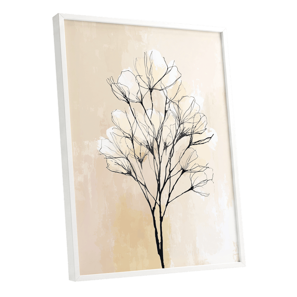 Ivory Bloom Silhouette – white framed poster option