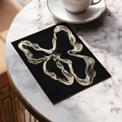 Ivory Drift, black, beige, white abstract wall art displayed in a styled interior, gallery view 5