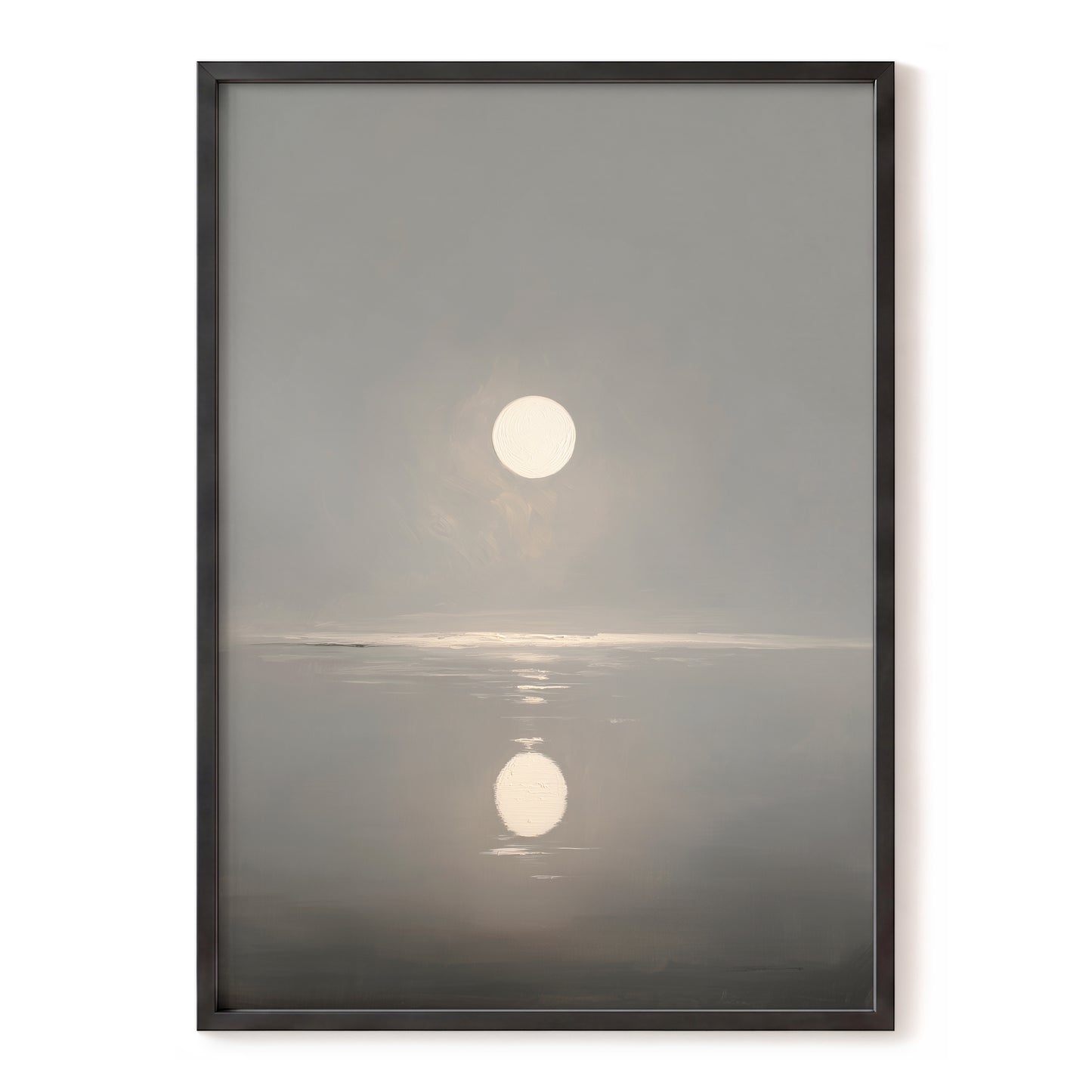 Ivory Echo on Stillwater, gray, beige, white nature wall art, front artwork view