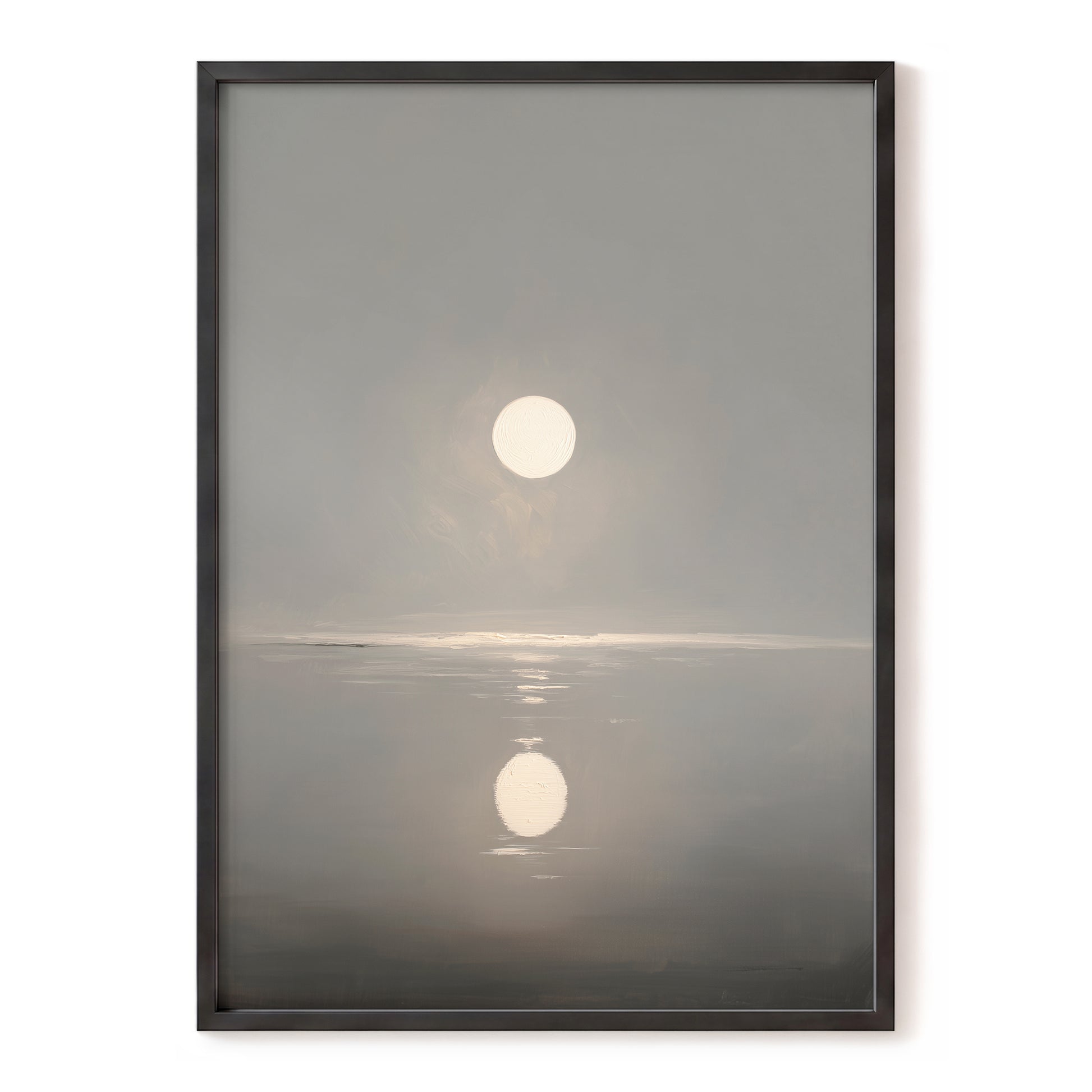 Ivory Echo on Stillwater, gray, beige, white nature wall art, front artwork view
