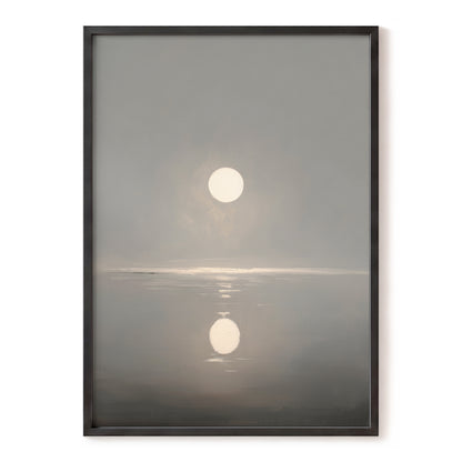 Ivory Echo on Stillwater, gray, beige, white nature wall art, front artwork view