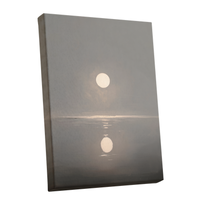 Ivory Echo on Stillwater, gray, beige, white nature wall art shown as a stretched canvas wall art