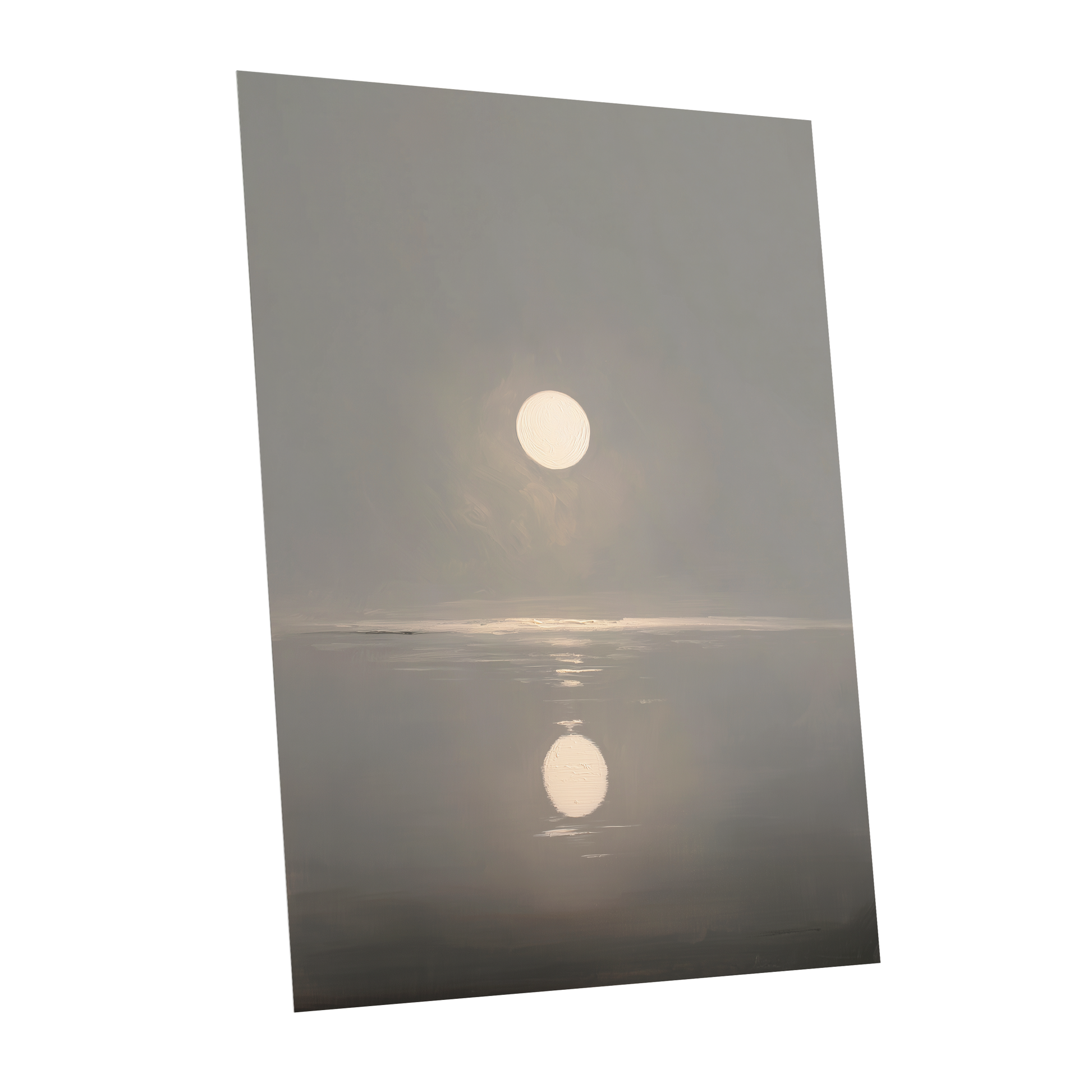Ivory Echo on Stillwater, gray, beige, white nature wall art shown as a unframed poster wall art print