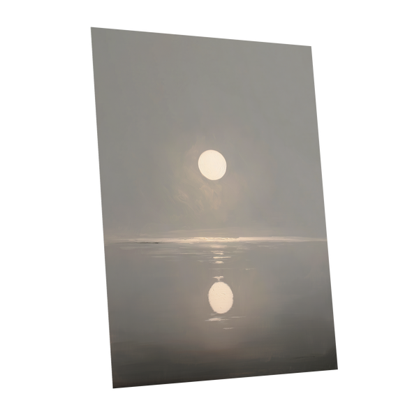 Ivory Echo on Stillwater, gray, beige, white nature wall art shown as a unframed poster wall art print