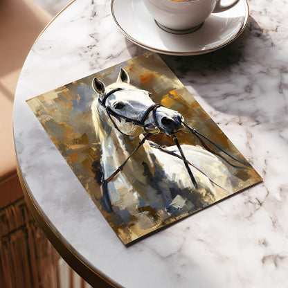 Ivory Equine, white, black, beige nature wall art displayed in a styled interior, gallery view 5