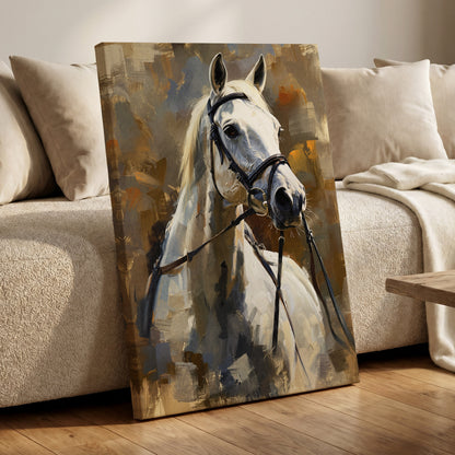 Ivory Equine, white, black, beige nature wall art displayed in a styled interior, gallery view 7