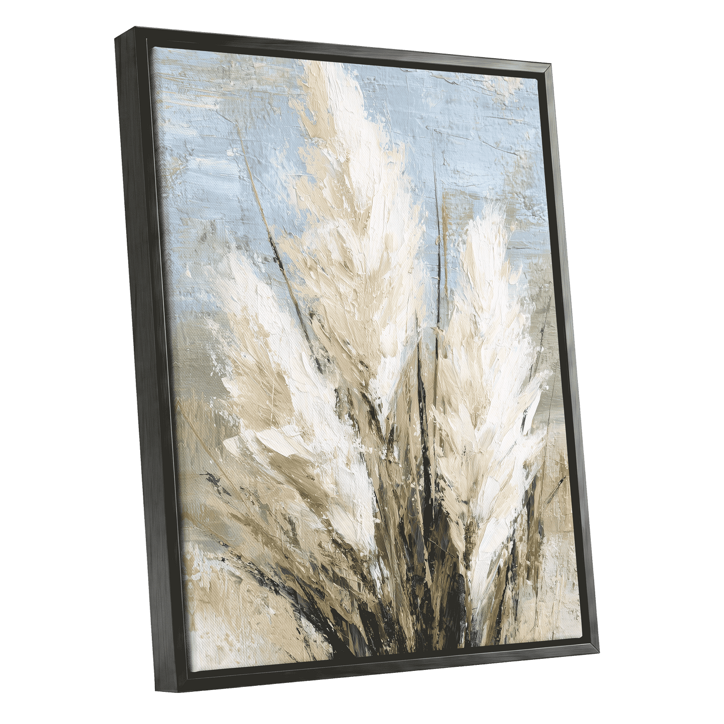 Ivory Meadow – black framed canvas option