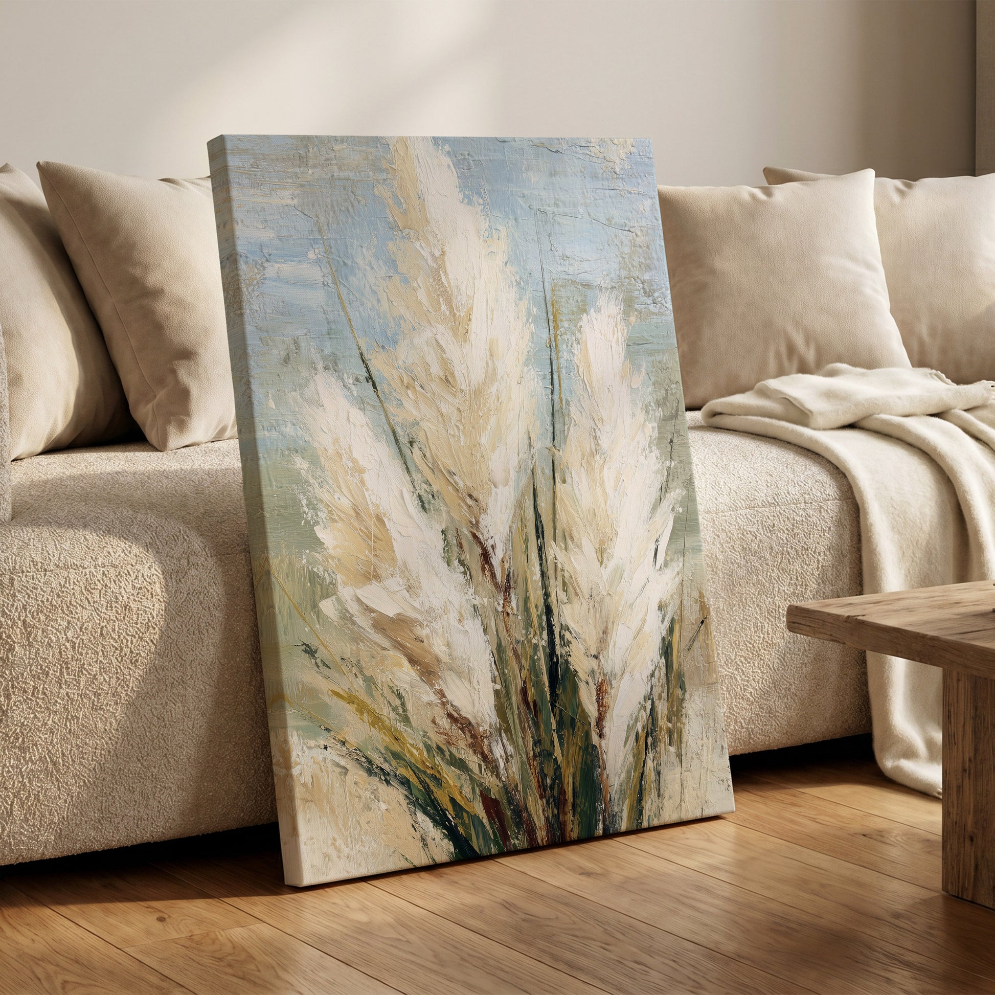 Ivory Meadow – canvas wall art in a styled interior, gallery view 1