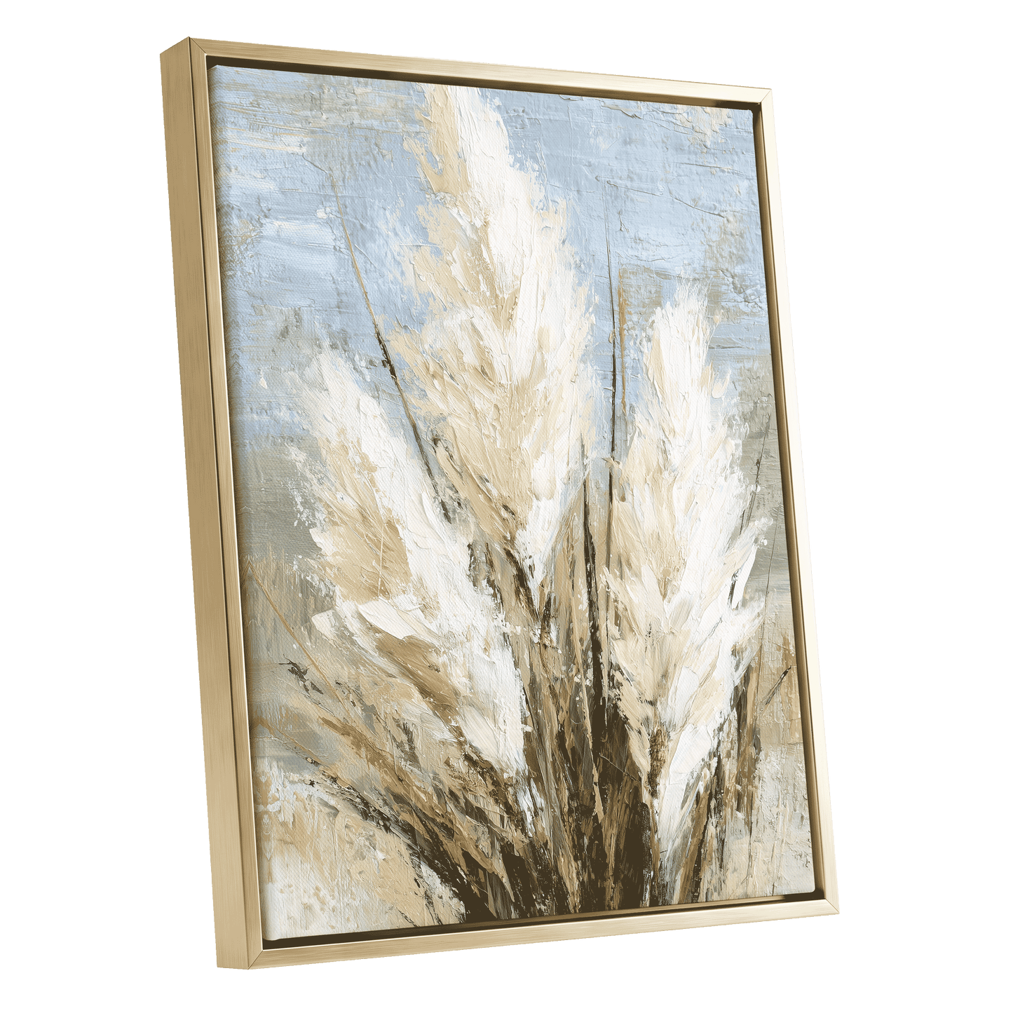 Ivory Meadow – gold framed canvas option
