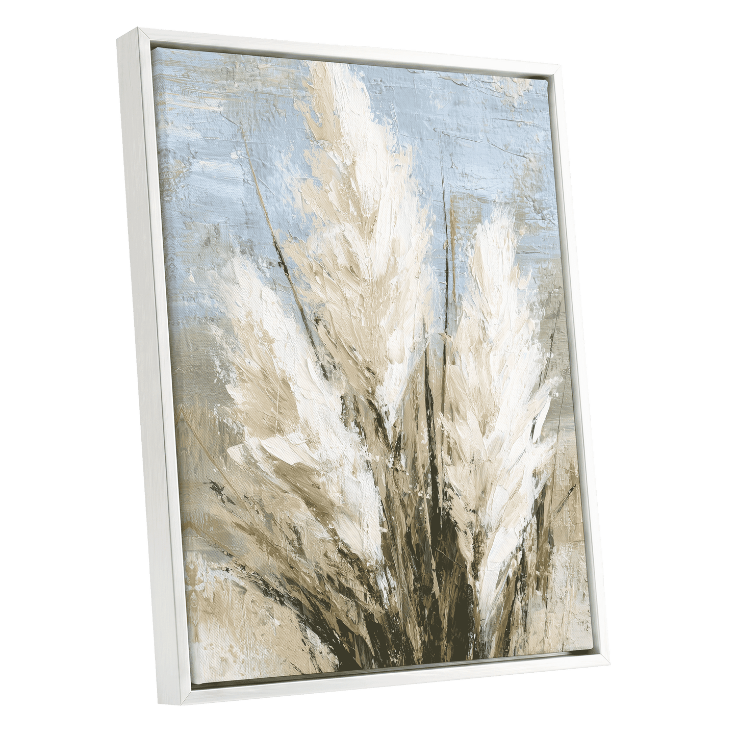 Ivory Meadow – white framed canvas option