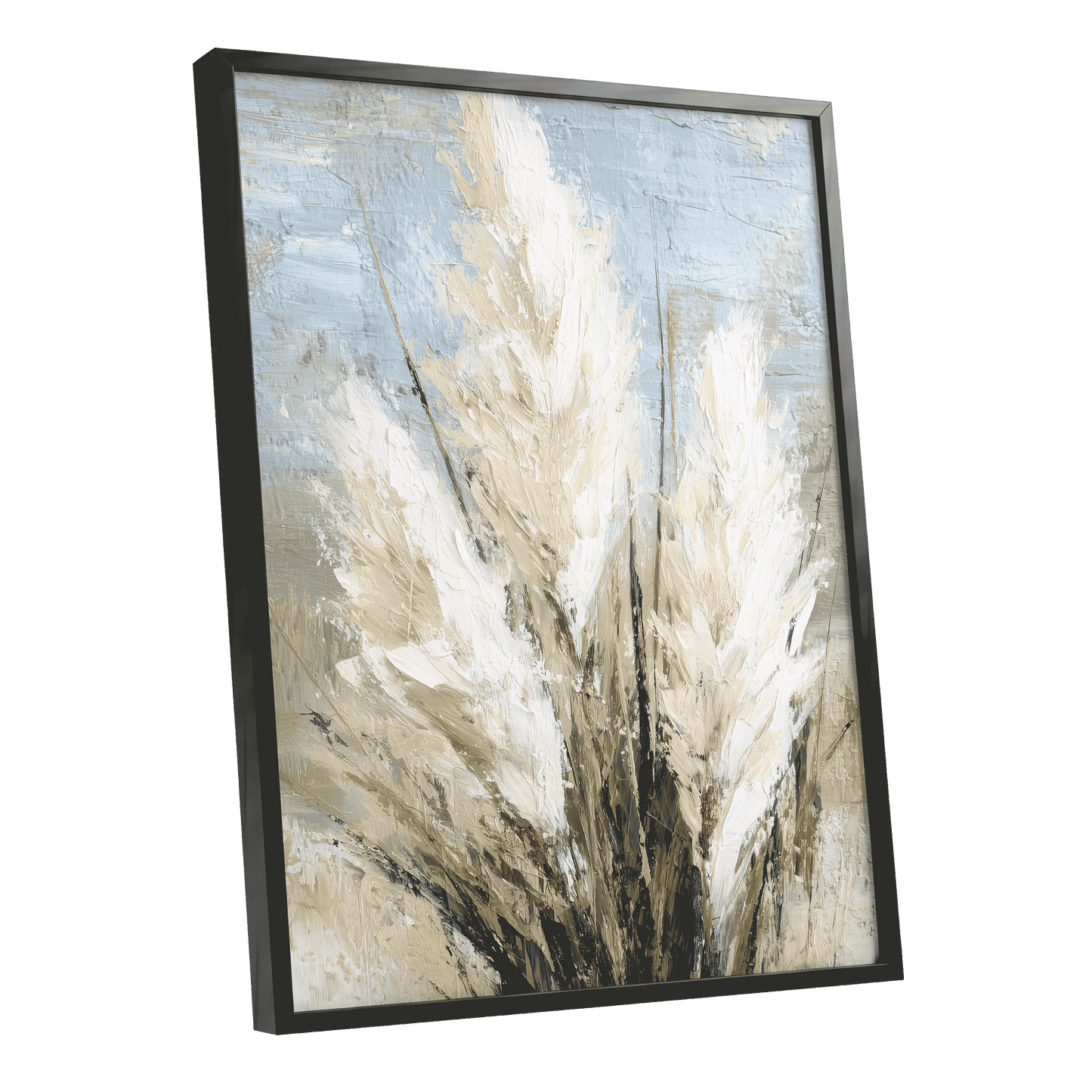 Ivory Meadow – black framed poster option