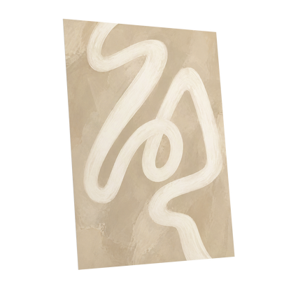 Ivory Meander, beige, white, brown abstract wall art shown as a unframed poster wall art print