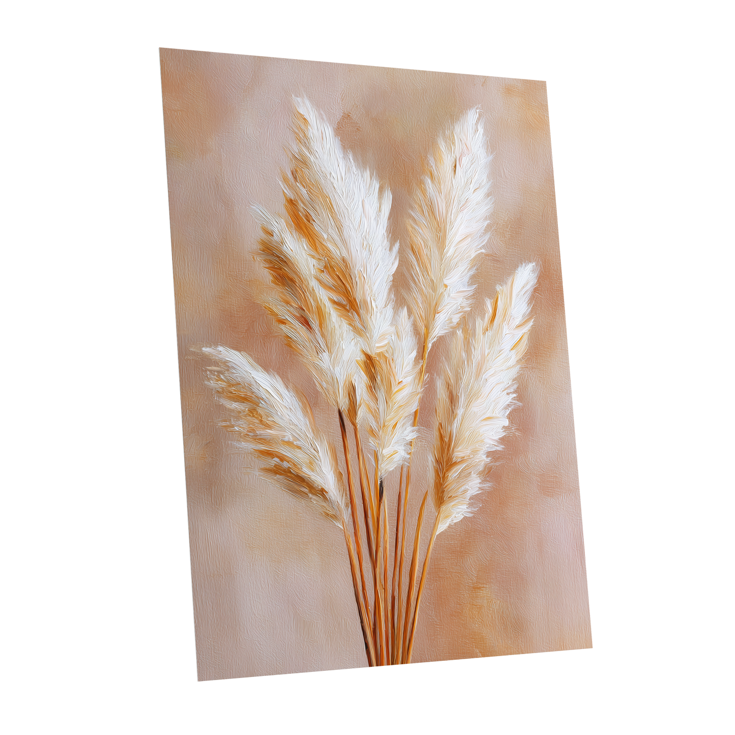 Ivory Pampas Reverie, beige, white, gold nature wall art shown as a unframed poster wall art print
