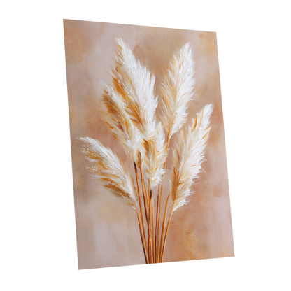 Ivory Pampas Reverie, beige, white, gold nature wall art shown as a unframed poster wall art print