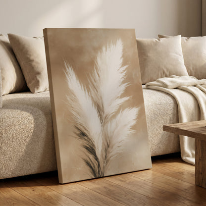 Ivory Plume Reverie – canvas wall art in a styled interior, gallery view 1