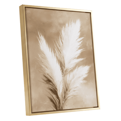 Ivory Plume Reverie – gold framed canvas option