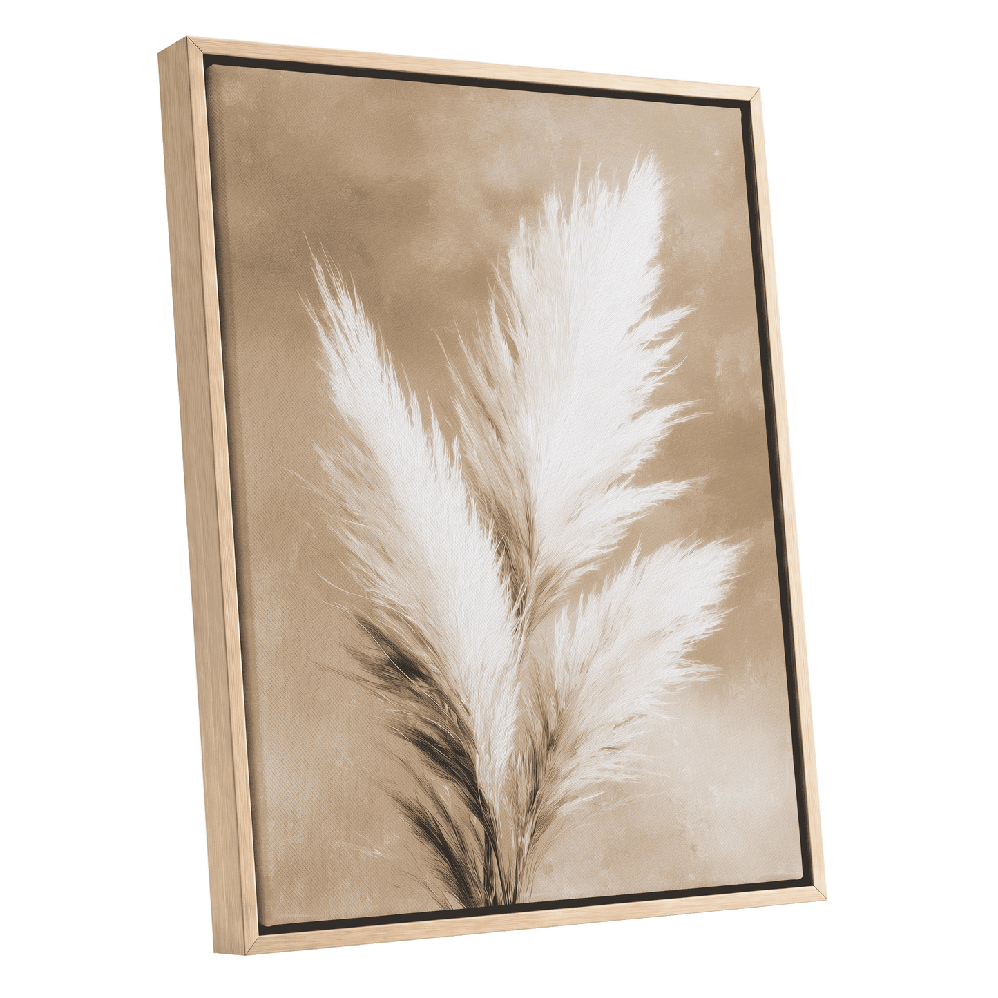 Ivory Plume Reverie – oak framed canvas option
