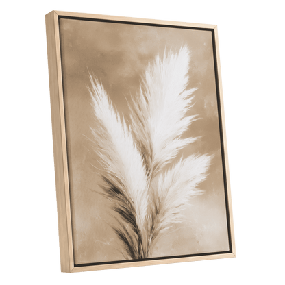 Ivory Plume Reverie – oak framed canvas option