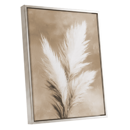 Ivory Plume Reverie – silver framed canvas option