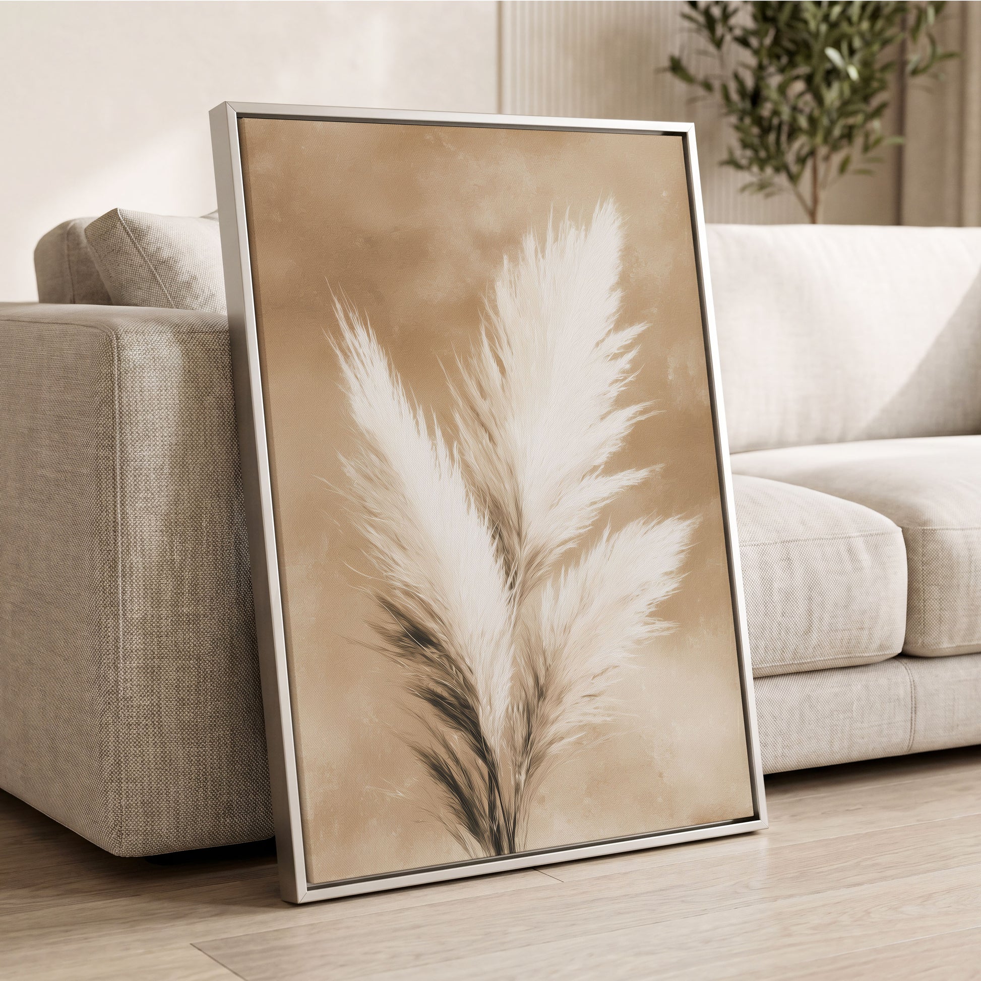 Ivory Plume Reverie – wall art displayed in a styled interior, gallery view 2