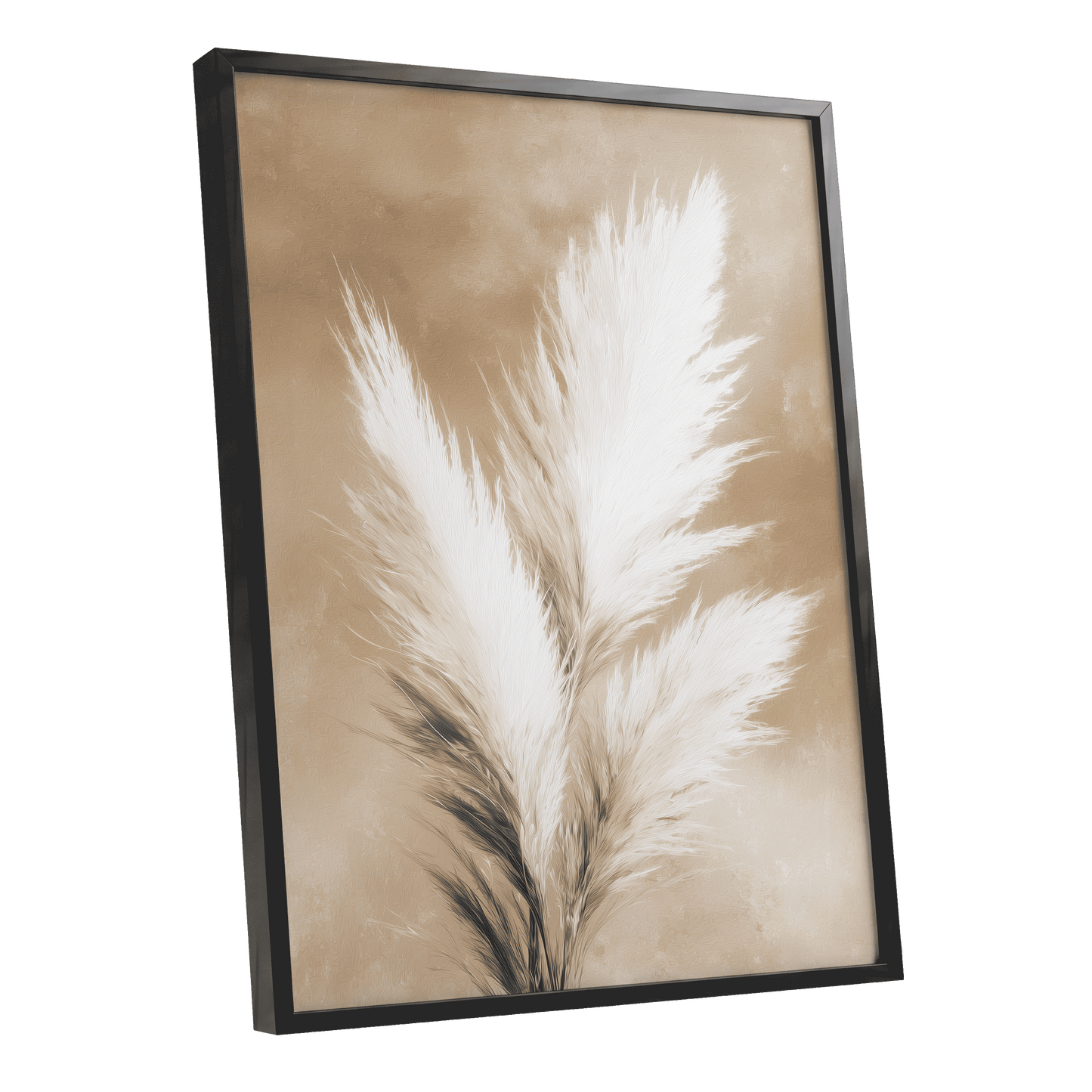 Ivory Plume Reverie – black framed poster option