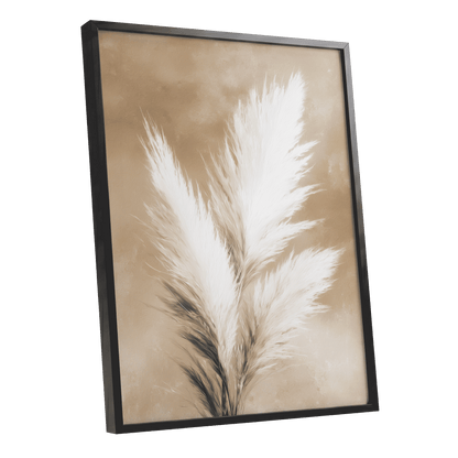 Ivory Plume Reverie – black framed poster option