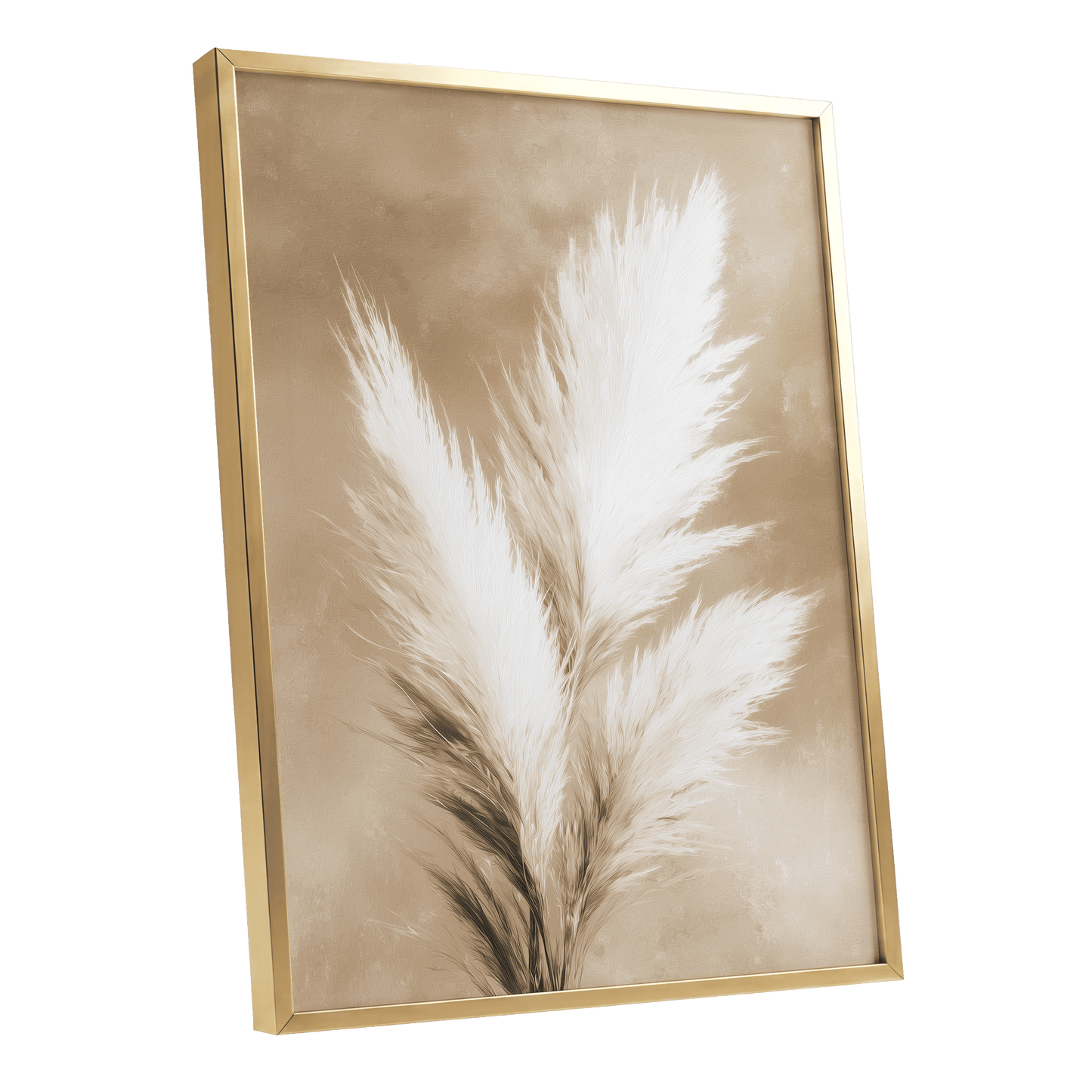 Ivory Plume Reverie – gold framed poster option