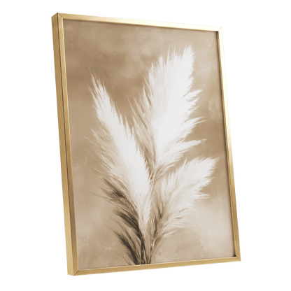 Ivory Plume Reverie – gold framed poster option