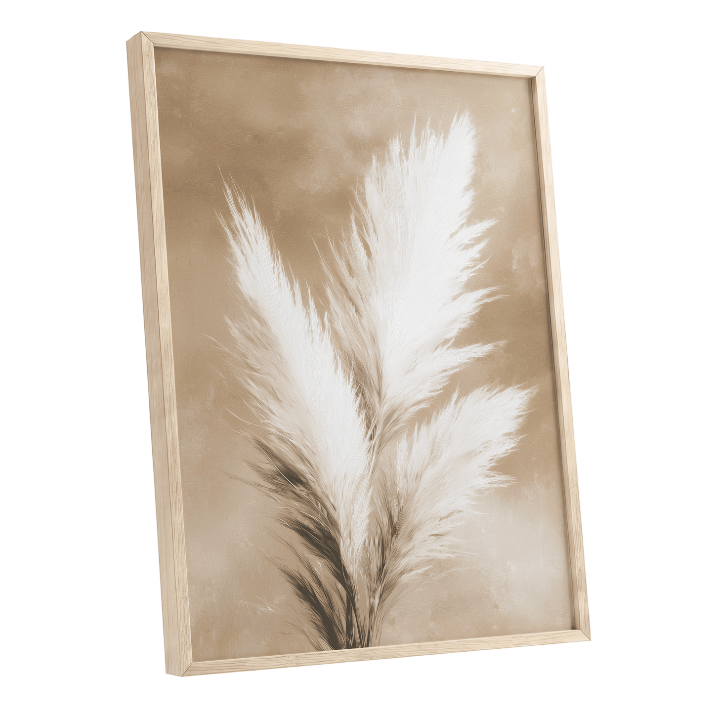 Ivory Plume Reverie – oak framed poster option