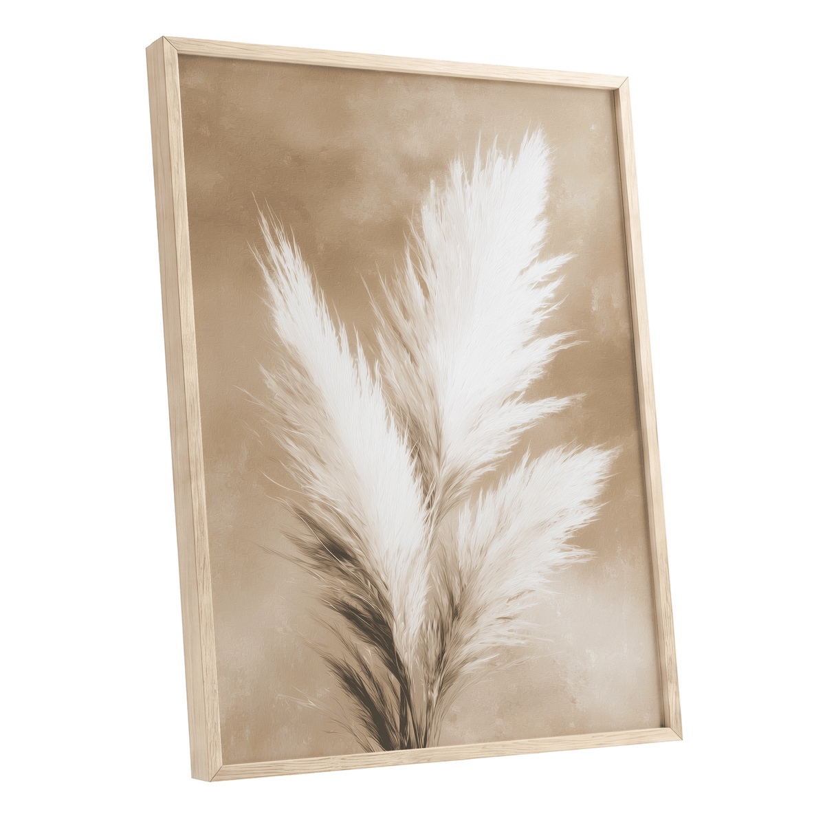 Ivory Plume Reverie – oak framed poster option